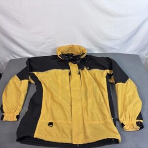 FILA Jacket Men's Large Yellow Black Nylon Ski Snowboard Hooded Coat 90's